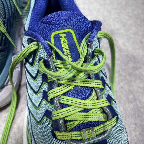 Hoka One Clifton 4 Womens 6.5 Running Walking Shoes 1016724 Sneakers Blue Green - Picture 5 of 12